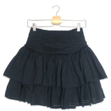 Black ARIA Cotton Ruffled Mini Skirt / AJE. - Size AUS 6