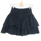 Black ARIA Cotton Ruffled Mini Skirt / AJE. - Size AUS 6