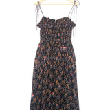 Black ASLI Ruffled Printed Cotton-blend Voile Midi Dress / ULLA JOHNSON - Size S