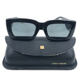 Black ATICO MARFA Square Frame Sunglasses / LINDA FARROW
