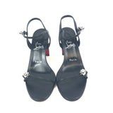 Black  85 Crystal-Encrusted Globes Leather Sandals / CHRISTIAN LOUBOUTIN - Size 39.5