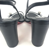 Black  85 Crystal-Encrusted Globes Leather Sandals / CHRISTIAN LOUBOUTIN - Size 39.5
