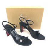 Black  85 Crystal-Encrusted Globes Leather Sandals / CHRISTIAN LOUBOUTIN - Size 39.5