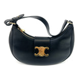 Black AVA TRIOMPHE Medium Smooth Calfskin Flap Bag / CELINE