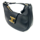 Black AVA TRIOMPHE Medium Smooth Calfskin Flap Bag / CELINE