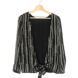 Black Backless Sequined Top / DIANE VON FURSTENBERG - Size S