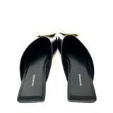 Black BB Leather Square Toe Mules / BALENCIAGA - Size 37