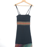 Black Beads Embroidered Thin Strap Mini Dress / MISSONI - Size 38