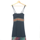 Black Beads Embroidered Thin Strap Mini Dress / MISSONI - Size 38