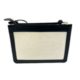 Black/ Beige Leather and Canvas Pochette Crossbody Bag / BALENCIAGA