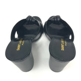 Black BIANCA Knotted Leather Slide Mules / SAINT LAURENT - Size 39.5
