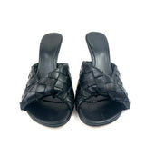 Black BLINK 80 Intrecciato Leather Heel Mules / BOTTEGA VENETA - Size 40