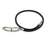 Black Braided Double Tour ROULIS Bracelet / HERMES