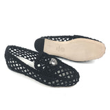 Black Braided Interlocking CC Logo Loafers / CHANEL - Size 37C