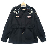 Black Butterfly Embroidered Safari Jacket / VALENTINO - Size 38