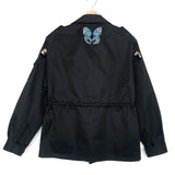 Black Butterfly Embroidered Safari Jacket / VALENTINO - Size 38