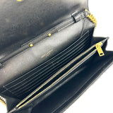 Black CASSANDRE Grained Leather Envelope Chain Wallet Bag / SAINT LAURENT