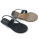 Black CC Embellished Thong Sandals / CHANEL - Size 37