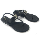 Black CC Embellished Thong Sandals / CHANEL - Size 37