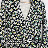 Black Celeste Banding Berlin Meadow Green Chain Romper / DIANE VON FURSTENBERG - Size 4