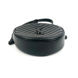Black Chevron Calfskin Quilted Leather Vinyle Round Camera Bag / SAINT LAURENT