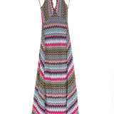 Black Chevron Halterneck Maxi Dress / MISSONI - Size IT 38