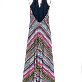 Black Chevron Halterneck Maxi Dress / MISSONI - Size IT 38