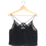 Black CHRISTY Silk Crop Camisole / ZADIG & VOLTAIRE - Size XS