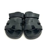 Black CHYPRE Calfskin Leather Sandals / HERMES - Size 39