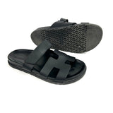 Black CHYPRE Calfskin Leather Sandals / HERMES - Size 39
