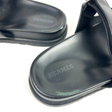 Black CHYPRE Calfskin Leather Sandals / HERMES - Size 39