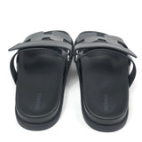 Black CHYPRE Leather Sandals / HERMES - Size 37.5