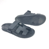 Black CHYPRE Leather Sandals / HERMES - Size 39