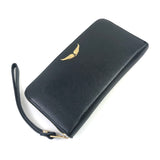 Black Companion Grained Leather Wallet / ZADIG & VOLTAIRE