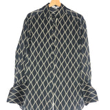 Black Corde Printed Relaxed Silk Shirt / SHONA JOY - Size 34