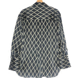 Black Corde Printed Relaxed Silk Shirt / SHONA JOY - Size 34