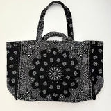 Black Cotton Bandana Maxi Tote Bag / CALL IT BY YOUR NAME