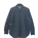 Black Cotton-Blend Guipure Lace Shirt / SEZANE - Size 36