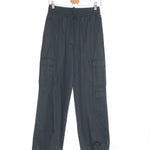 Dark gray pants on a white background