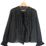 Black Cotton Embroidered Ruffled Blouse / ISABEL MARANT - Size 36