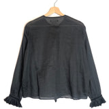Black Cotton Embroidered Ruffled Blouse / ISABEL MARANT - Size 36