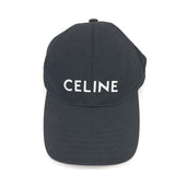 Black Cotton Logo Embroidered Baseball Cap / CELINE - Size S