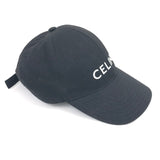Black Cotton Logo Embroidered Baseball Cap / CELINE - Size S
