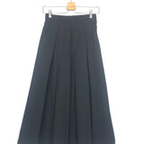 Black Cotton Midi Skirt - One Size