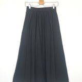 Black Cotton Midi Skirt - One Size