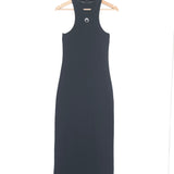 Black Cotton Ribbed Tank Top Bodycon Maxi Dress / MARINE SERRE - Size M