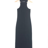 Black Cotton Ribbed Tank Top Bodycon Maxi Dress / MARINE SERRE - Size M