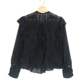 Black Cotton Ruffled Blouse / ISABEL MARANT ETOILE - Size 36