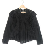 Black Cotton Ruffled Long Sleeves Blouse / ISABEL MARANT ETOILE - Size 36