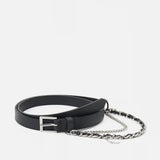 Black Cow Leather Rock Chain Belt / ZADIG & VOLTAIRE - Size 1